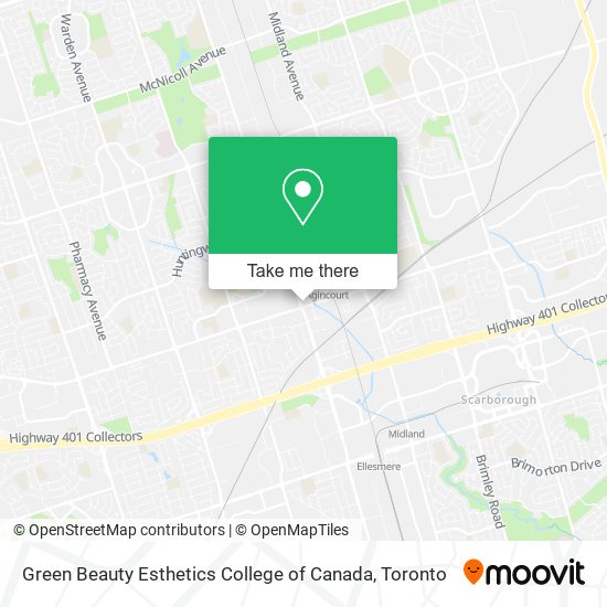 Green Beauty Esthetics College of Canada map