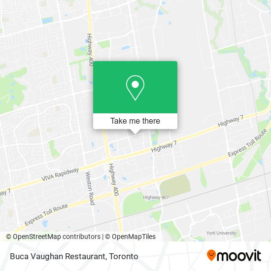 Buca Vaughan Restaurant map