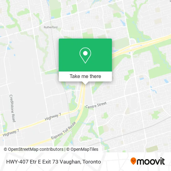 HWY-407 Etr E Exit 73 Vaughan map