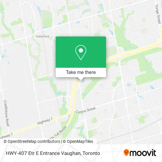 HWY-407 Etr E Entrance Vaughan map