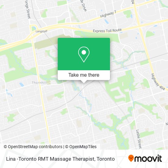 Lina -Toronto RMT Massage Therapist map