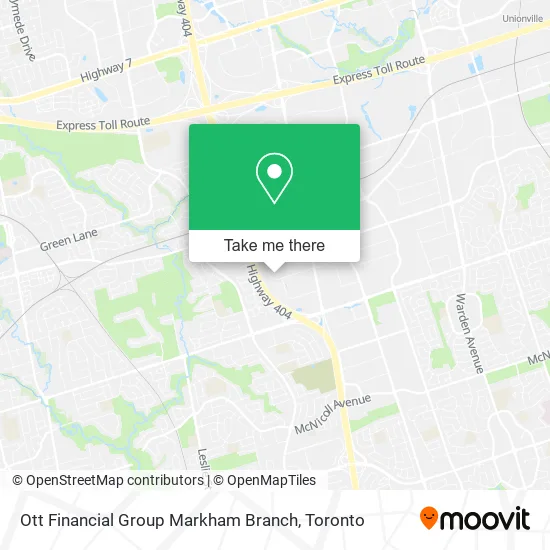 Ott Financial Group Markham Branch map