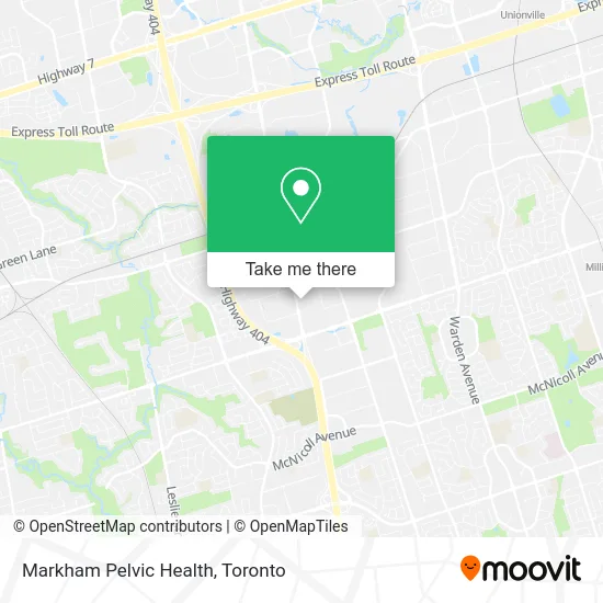 Markham Pelvic Health map