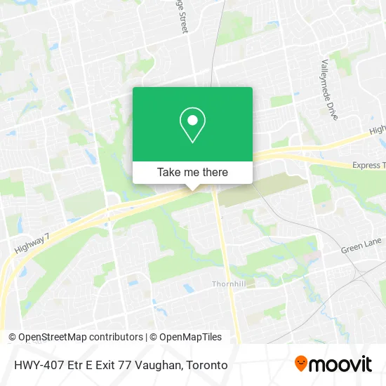 HWY-407 Etr E Exit 77 Vaughan map