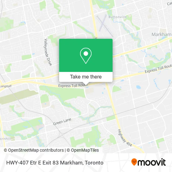 HWY-407 Etr E Exit 83 Markham map