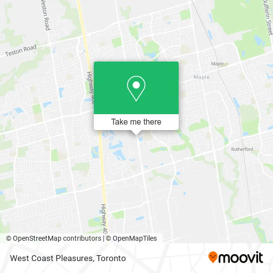 West Coast Pleasures map