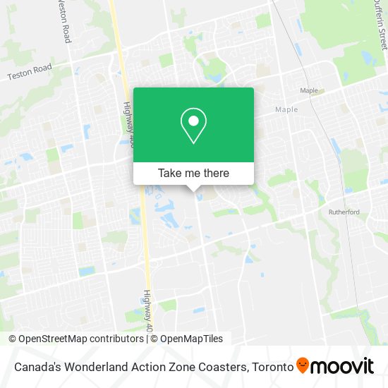 Canada's Wonderland Action Zone Coasters map