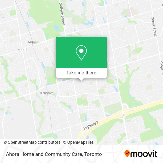 Ahora Home and Community Care map