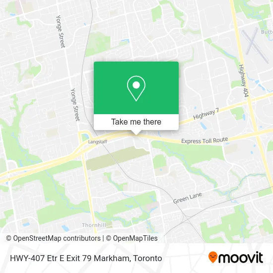 HWY-407 Etr E Exit 79 Markham map