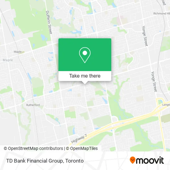 TD Bank Financial Group map