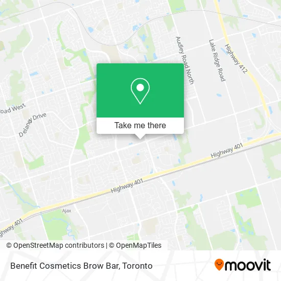 Benefit Cosmetics Brow Bar map