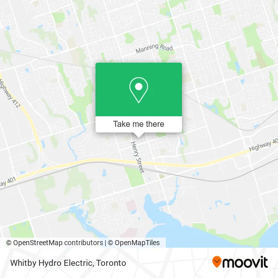Whitby Hydro Electric map