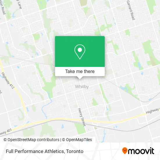 Full Performance Athletics map