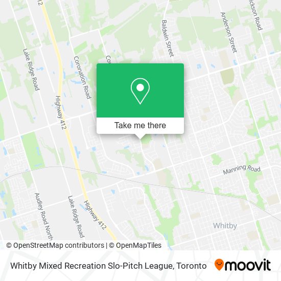 Whitby Mixed Recreation Slo-Pitch League map