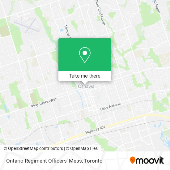 Ontario Regiment Officers' Mess map