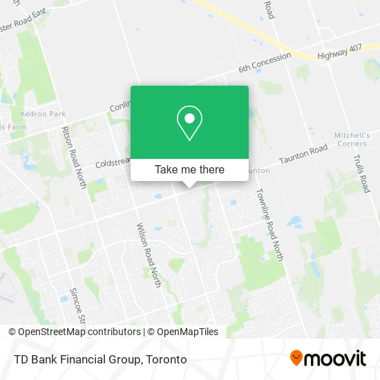 TD Bank Financial Group map