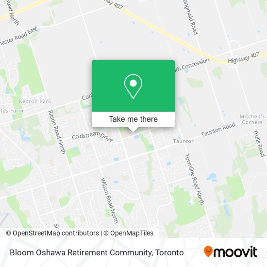 Bloom Oshawa Retirement Community map