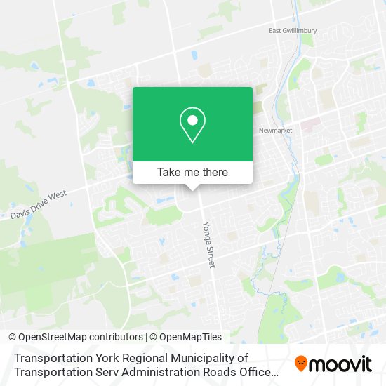 Transportation York Regional Municipality of Transportation Serv Administration Roads Office Locat map