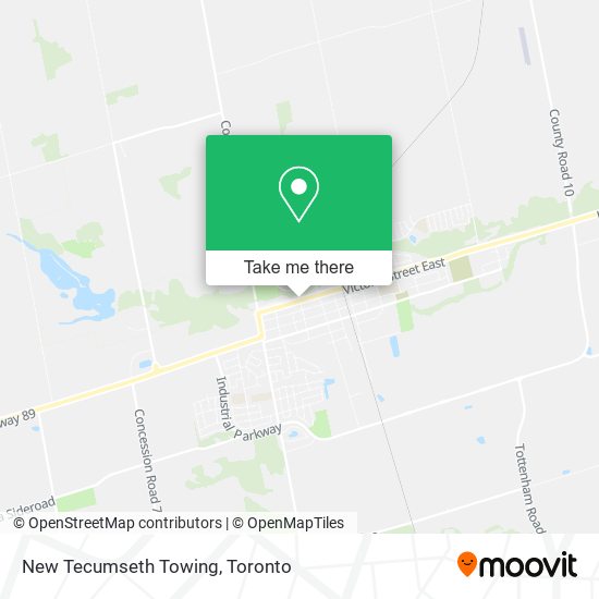 New Tecumseth Towing map