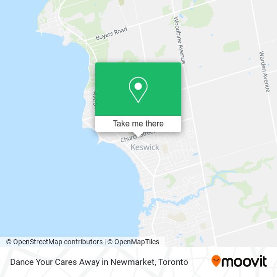 Dance Your Cares Away in Newmarket map