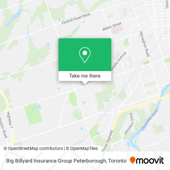 Big Billyard Insurance Group Peterborough map