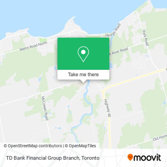 TD Bank Financial Group Branch map