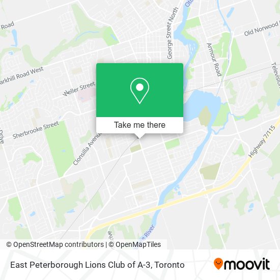 East Peterborough Lions Club of A-3 map