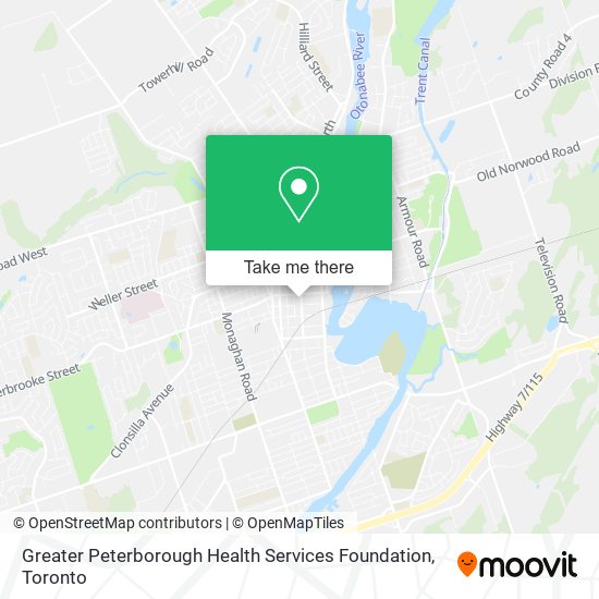 Greater Peterborough Health Services Foundation map