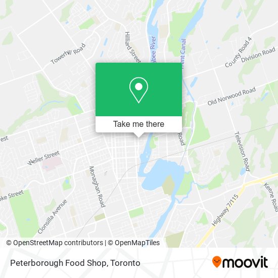 Peterborough Food Shop map
