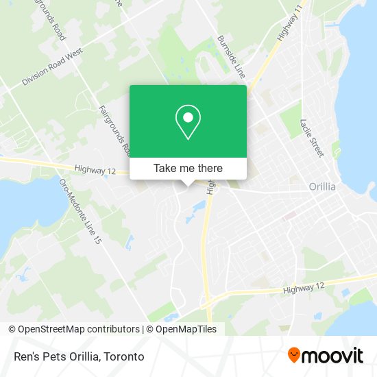 Ren's Pets Orillia map