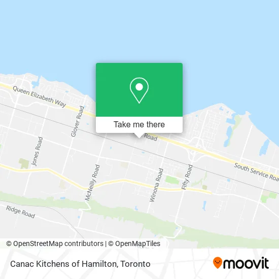 Canac Kitchens of Hamilton map