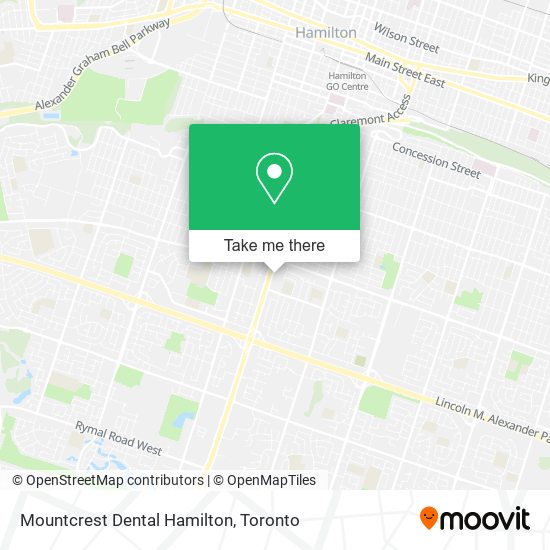 Mountcrest Dental Hamilton map