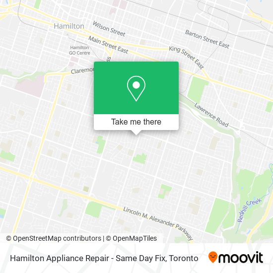 Hamilton Appliance Repair - Same Day Fix map