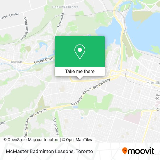 McMaster Badminton Lessons map
