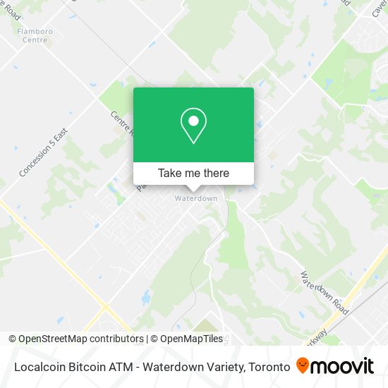 Localcoin Bitcoin ATM - Waterdown Variety map
