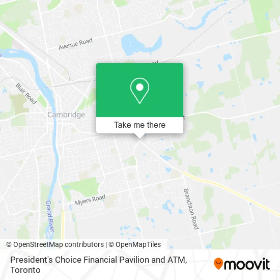 President's Choice Financial Pavilion and ATM map