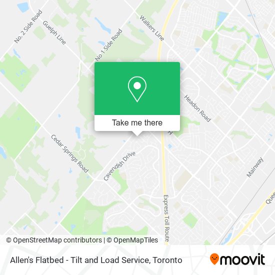 Allen's Flatbed - Tilt and Load Service map