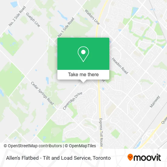 Allen's Flatbed - Tilt and Load Service map