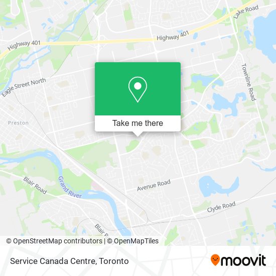 Service Canada Centre map