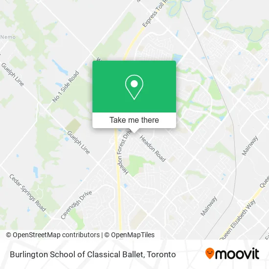 Burlington School of Classical Ballet map