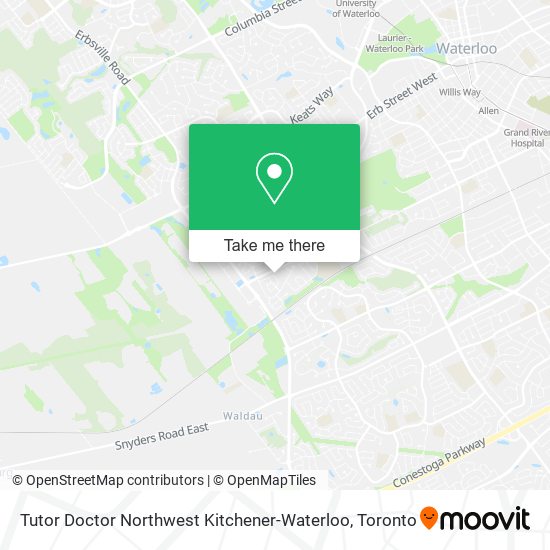Tutor Doctor Northwest Kitchener-Waterloo map