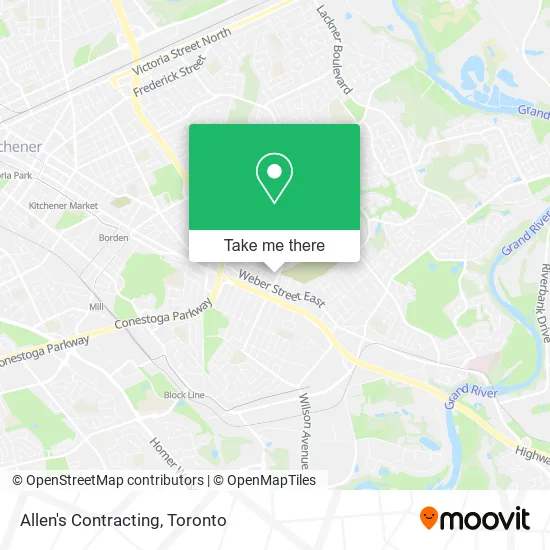 Allen's Contracting map