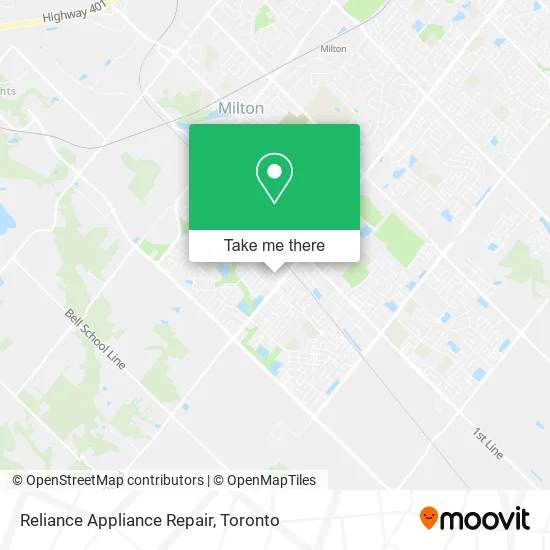 Reliance Appliance Repair map