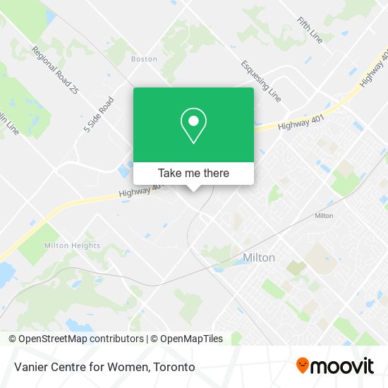 Vanier Centre for Women map