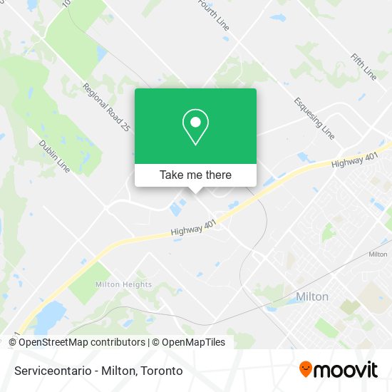 Serviceontario - Milton map