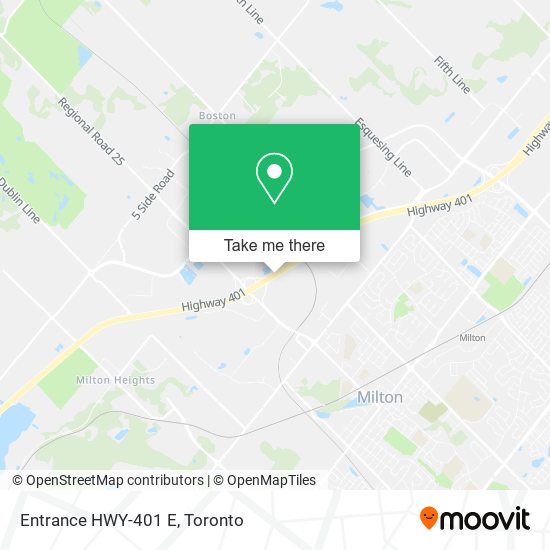 Entrance HWY-401 E map