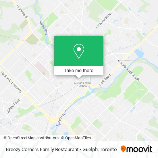 Breezy Corners Family Restaurant - Guelph map