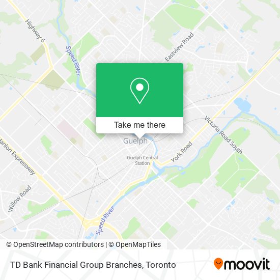 TD Bank Financial Group Branches map