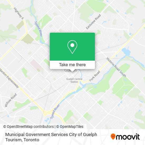 Municipal Government Services City of Guelph Tourism map