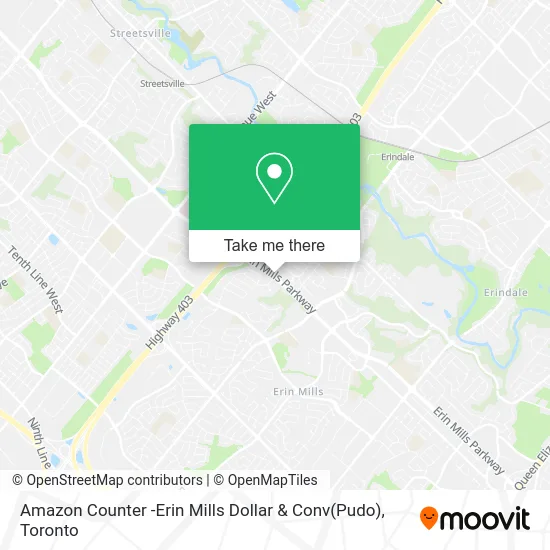 Amazon Counter -Erin Mills Dollar & Conv(Pudo) map